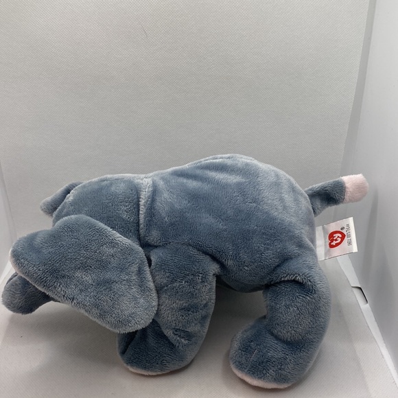 Ty Pluffies Winks The Elephant Tylux 9” Baby Plush Stuffed Animal Gray Pink - Picture 9 of 12